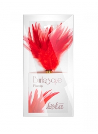 Красный перьевой тиклер Plume - 23 см. - Lola Lingerie - купить с доставкой в Нижнем Новгороде