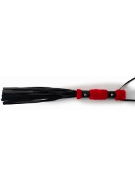 Многохвостовый черный флогер с красной ручкой - 44 см. - Джага-Джага - купить с доставкой в Нижнем Новгороде