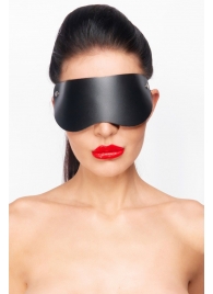 Черная кожаная маска без прорезей для глаз - Джага-Джага - купить с доставкой в Нижнем Новгороде