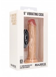 Телесный вибратор-реалистик Vibrating Realistic Cock 9  - 23,5 см. - Shots Media BV
