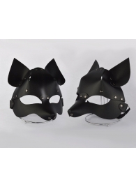 Черная кожаная маска  Лиса - Sitabella - купить с доставкой в Нижнем Новгороде