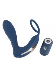 Синий вибростимулятор простаты с кольцом - 14,5 см. - Orion - в Нижнем Новгороде купить с доставкой