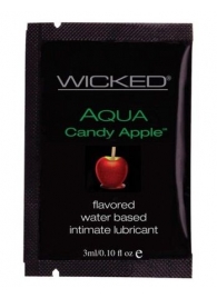 Лубрикант с ароматом сахарного яблока WICKED AQUA Candy Apple - 3 мл. - Wicked - купить с доставкой в Нижнем Новгороде