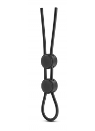 Черное двойное эрекционное лассо Silicone Double Loop Cock Ring - Blush Novelties - в Нижнем Новгороде купить с доставкой