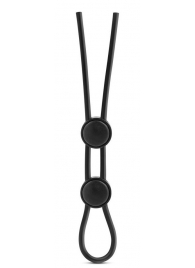 Черное двойное эрекционное лассо Silicone Double Loop Cock Ring - Blush Novelties - в Нижнем Новгороде купить с доставкой