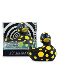 Черный вибратор-уточка I Rub My Duckie 2.0 Happiness в жёлтый горох - Big Teaze Toys - купить с доставкой в Нижнем Новгороде