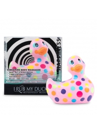 Розовый вибратор-уточка I Rub My Duckie 2.0 Happiness в разноцветный горох - Big Teaze Toys - купить с доставкой в Нижнем Новгороде