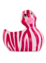 Вибратор-уточка I Rub My Duckie 2.0 Wild с розово-белым анималистическим принтом - Big Teaze Toys - купить с доставкой в Нижнем Новгороде