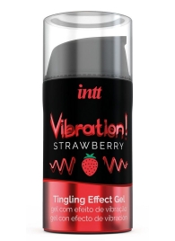 Жидкий интимный гель с эффектом вибрации Vibration! Strawberry - 15 мл. - INTT - купить с доставкой в Нижнем Новгороде