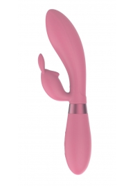 Розовый вибратор-кролик Indeep Theona - 21,5 см. - Indeep