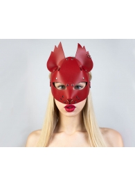Красная кожаная маска  Белочка - Sitabella - купить с доставкой в Нижнем Новгороде