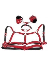 Красный комплект БДСМ-аксессуаров Harness Set - Orion - купить с доставкой в Нижнем Новгороде