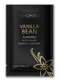 Лубрикант на водной основе с ароматом ванильных бобов Wicked Aqua Vanilla Bean - 3 мл. - Wicked - купить с доставкой в Нижнем Новгороде