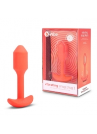 Оранжевая вибропробка для ношения B-vibe Snug Plug 1 - 10 см. - b-Vibe