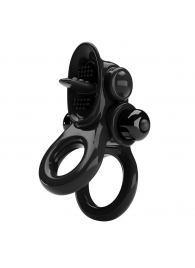 Черное эрекционное кольцо с подхватом мошонки и стимулятором клитора Passionate Ring - Baile - в Нижнем Новгороде купить с доставкой