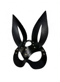 Черная кожаная маска зайки Miss Bunny - БДСМ Арсенал - купить с доставкой в Нижнем Новгороде