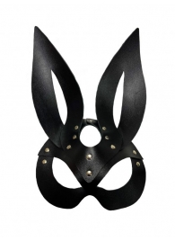 Черная кожаная маска зайки Miss Bunny - БДСМ Арсенал - купить с доставкой в Нижнем Новгороде