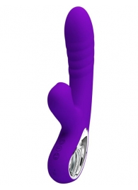 Фиолетовый вибратор Jersey с вакуумной стимуляцией - 21,8 см. - Baile