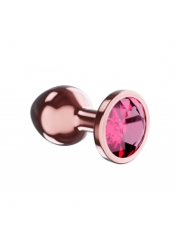 Пробка цвета розового золота с малиновым кристаллом Diamond Ruby Shine S - 7,2 см. - Lola Games - купить с доставкой в Нижнем Новгороде