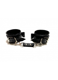 Черные наручники с бантиками из эко-кожи - БДСМ Арсенал - купить с доставкой в Нижнем Новгороде