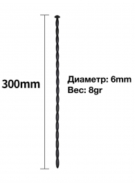 Черный уретральный расширитель - 30 см. - Rubber Tech Ltd - купить с доставкой в Нижнем Новгороде