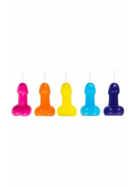 Набор из 10 разноцветных свечей «Мини пенис» - Impirante - купить с доставкой в Нижнем Новгороде
