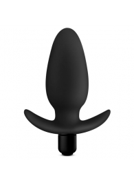 Черная анальная вибропробка Silicone Saddle Plug - 12,1 см. - Blush Novelties