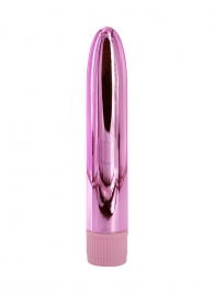 Розовый глянцевый пластиковый вибратор - 14 см. - Свободный ассортимент