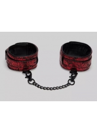 Красно-черные оковы Reversible Faux Leather Ankle Cuffs - Fifty Shades of Grey - купить с доставкой в Нижнем Новгороде