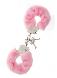 Металлические наручники с розовой меховой опушкой METAL HANDCUFF WITH PLUSH PINK - Dream Toys - купить с доставкой в Нижнем Новгороде