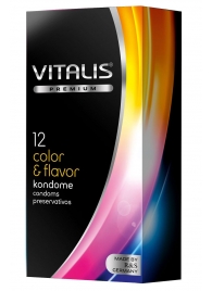 Цветные ароматизированные презервативы VITALIS PREMIUM color   flavor - 12 шт. - Vitalis - купить с доставкой в Нижнем Новгороде