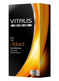 Ребристые презервативы VITALIS PREMIUM ribbed - 12 шт. - Vitalis - купить с доставкой в Нижнем Новгороде