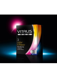 Цветные ароматизированные презервативы VITALIS PREMIUM color   flavor - 3 шт. - Vitalis - купить с доставкой в Нижнем Новгороде