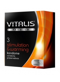 Презервативы VITALIS PREMIUM stimulation   warming с согревающим эффектом - 3 шт. - Vitalis - купить с доставкой в Нижнем Новгороде