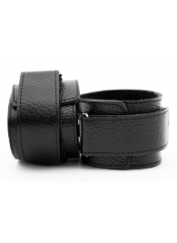 Чёрные кожаные наручники - БДСМ Арсенал - купить с доставкой в Нижнем Новгороде