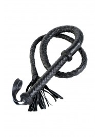 Длинный кожаный кнут с хлопушками на конце - ToyFa - купить с доставкой в Нижнем Новгороде