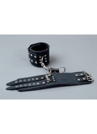 Широкие чёрные кожаные наручники - Подиум - купить с доставкой в Нижнем Новгороде