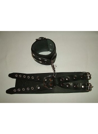 Чёрные кожаные наручники  Крест  без подкладки - Подиум - купить с доставкой в Нижнем Новгороде