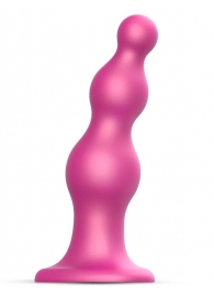Розовая насадка Strap-On-Me Dildo Plug Beads size S - Strap-on-me - купить с доставкой в Нижнем Новгороде