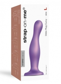 Фиолетовая насадка Strap-On-Me Dildo Plug Curvy size L - Strap-on-me - купить с доставкой в Нижнем Новгороде