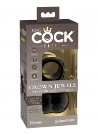 Черная вибронасадка King Cock Ellite The Crown Jewels - Pipedream - в Нижнем Новгороде купить с доставкой