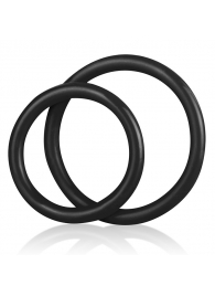 Набор из двух черных силиконовых колец разного диаметра SILICONE COCK RING SET - BlueLine - в Нижнем Новгороде купить с доставкой