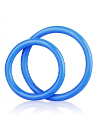 Набор из двух голубых силиконовых колец разного диаметра SILICONE COCK RING SET - BlueLine - в Нижнем Новгороде купить с доставкой