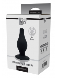 Черный анальный стимулятор DUAL DENSITY PLEASURE PLUG M - 9,3 см. - Dream Toys