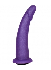 Фиолетовая гладкая изогнутая насадка-плаг - 17 см. - LOVETOY (А-Полимер) - купить с доставкой в Нижнем Новгороде