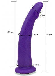 Фиолетовая гладкая изогнутая насадка-плаг - 20 см. - LOVETOY (А-Полимер) - купить с доставкой в Нижнем Новгороде