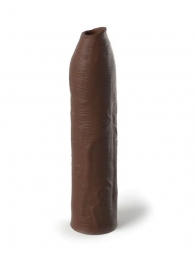 Коричневая насадка-удлинитель Uncut Silicone Penis Enhancer - 17,8 см. - Pipedream - в Нижнем Новгороде купить с доставкой