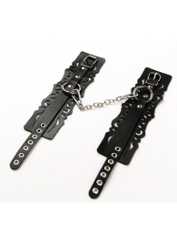 Узорчатые кожаные оковы с регулируемыми ремешками - Crazy Handmade - купить с доставкой в Нижнем Новгороде