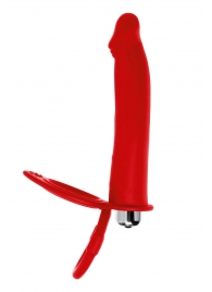 Красная насадка на пенис для двойного проникновения - 19 см. - ToyFa - купить с доставкой в Нижнем Новгороде