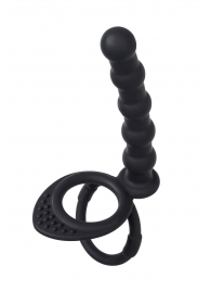 Черная насадка на пенис для двойного проникновения - 19,5 см. - ToyFa - купить с доставкой в Нижнем Новгороде